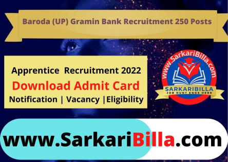 Baroda Uttar Pradesh Gramin Bank 2022 Admit Card 